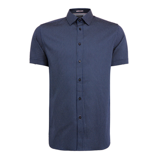 Men Windo-Ss Textured Shirt - Dark-Blue