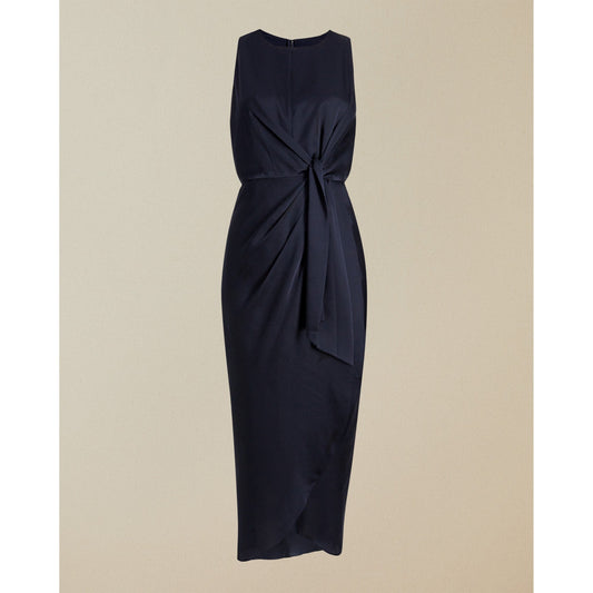 Women Pohshan-Keyhole Detail Midi Dress - Navy