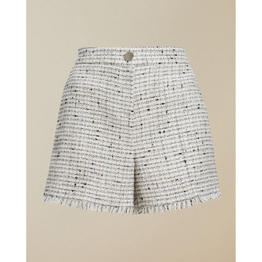Women Adalat-Fringed Hem Tailored Short - Ivory