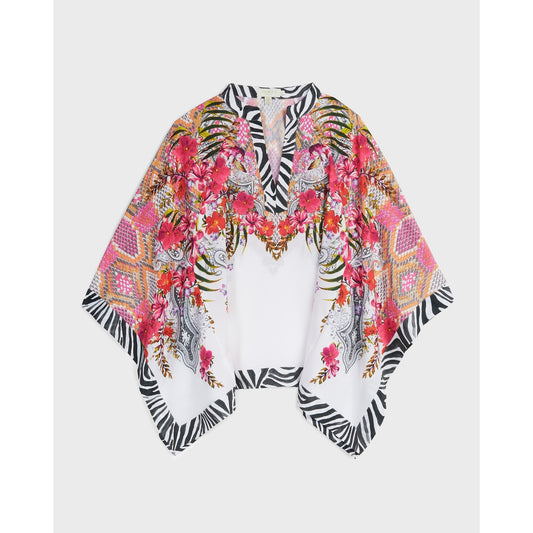 Women Elviina-Samba Printed Kimono Top - Ivory