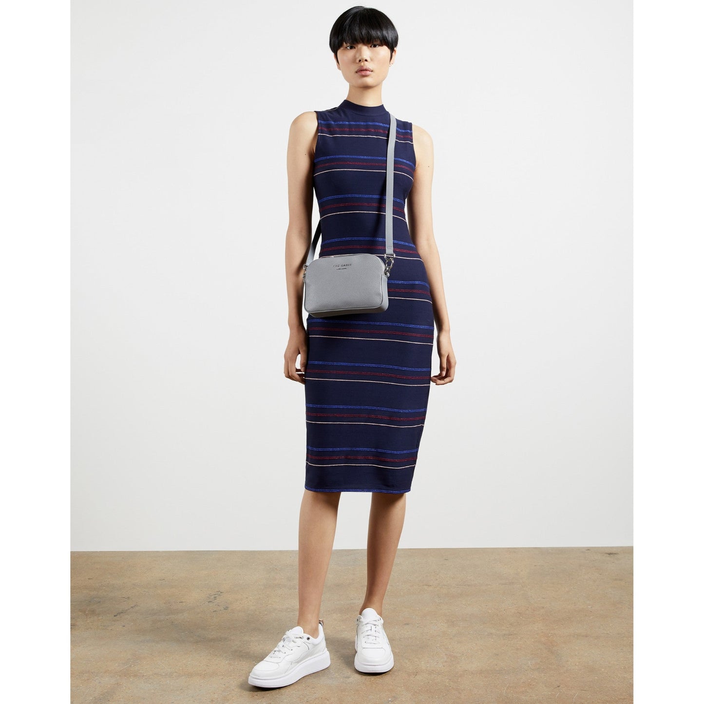 Women Erlo-Stripe Sleeveless Midi Dress - Navy