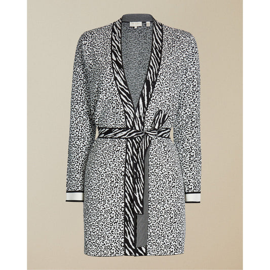 Women Lyyinda-Zebra Statement Jacquard Cardi - Ivory