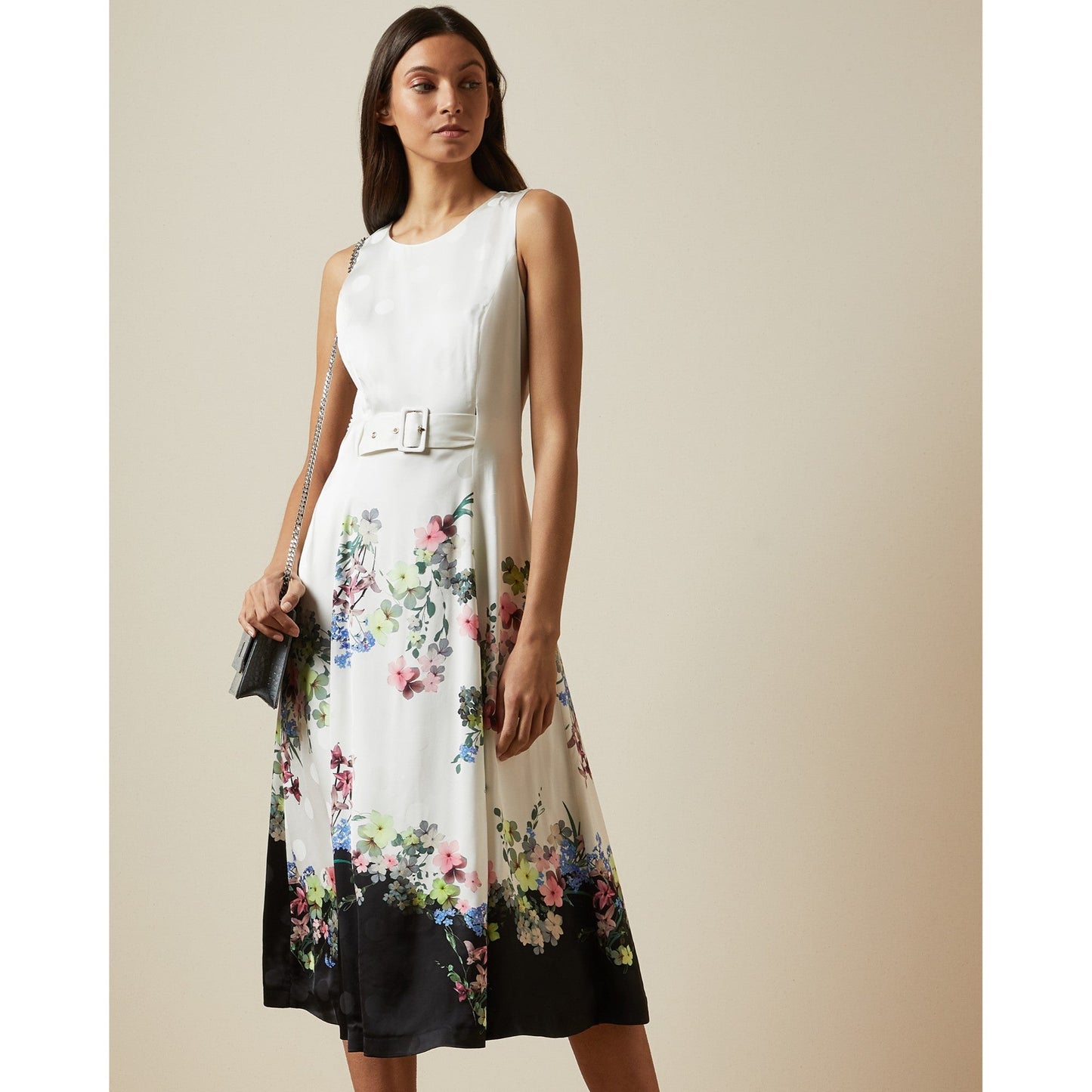 Women Camylle-Pergola Belted Midi Dress - Ivory