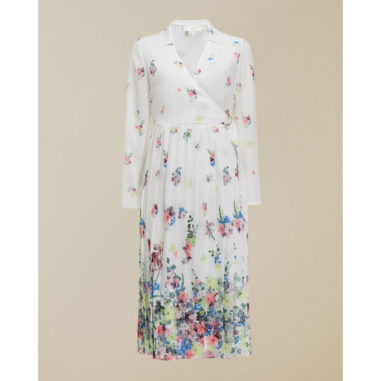 Women Ellian-Pergola Printed Long Slv Midi Dress - Ivory