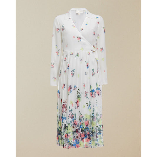 Women Ellian-Pergola Printed Long Slv Midi Dress - Ivory