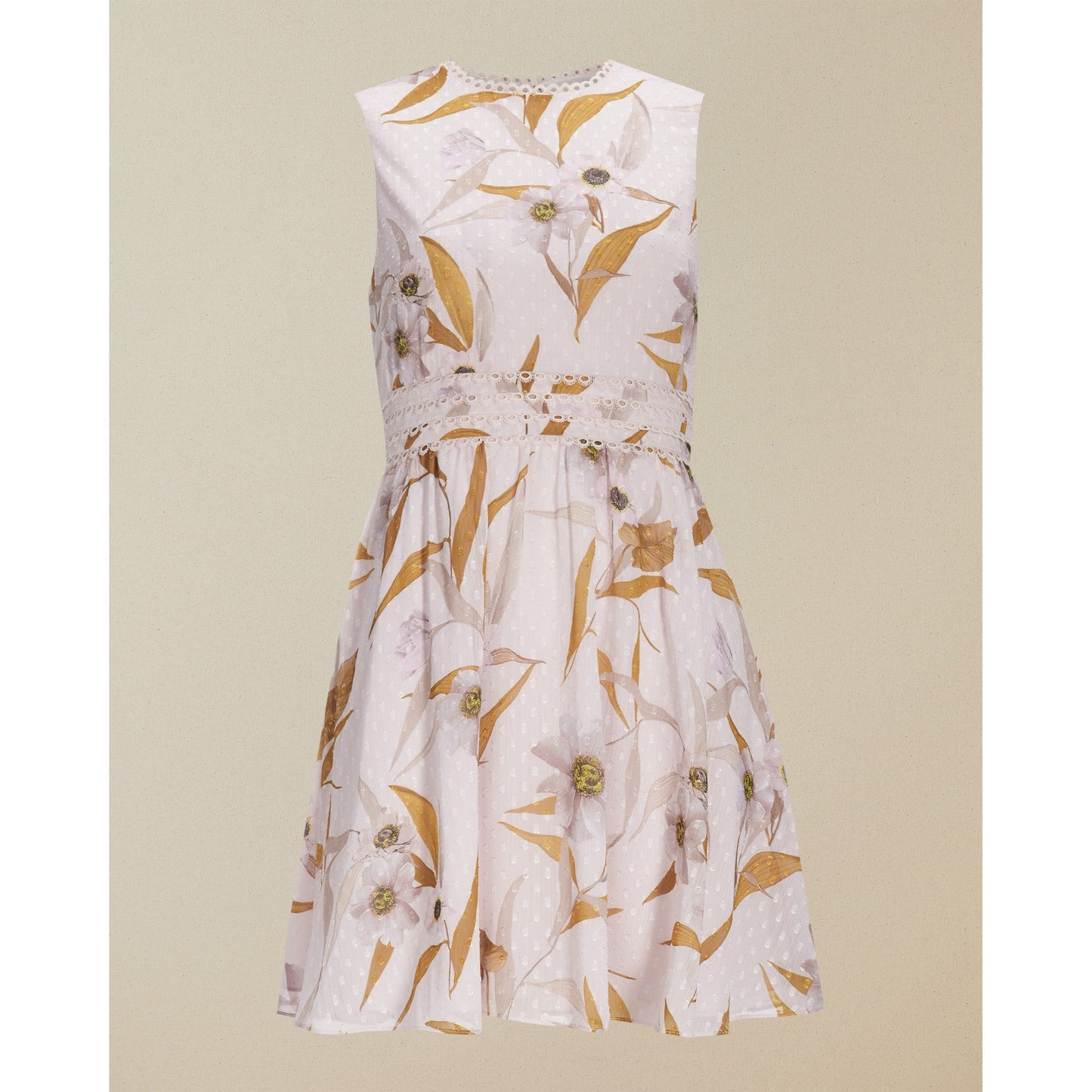 Women Rontie-Cabana Printed Skater Dress - Light-Pink