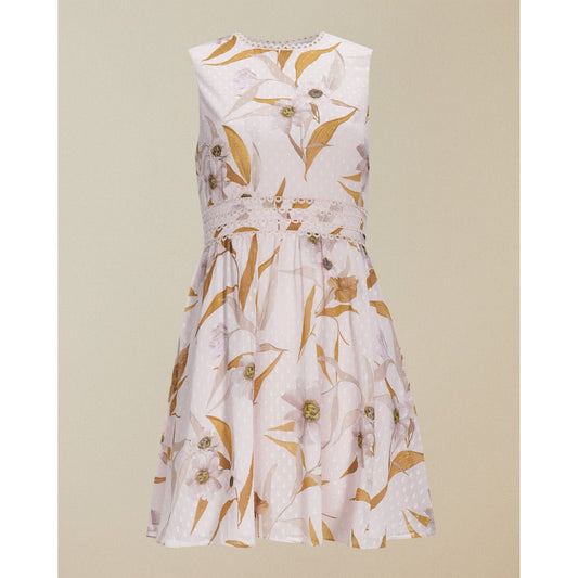 Women Rontie-Cabana Printed Skater Dress - Light-Pink