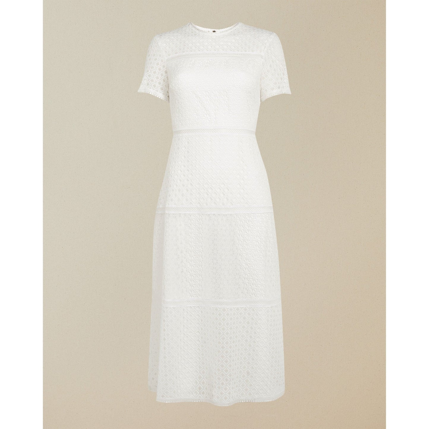 Women Yanahli-Short Sleeve Lace Midi Dress - Ivory