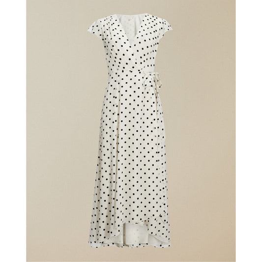 Women Cohline-Low V Wrap Dip Hem Maxi Dress - Ivory