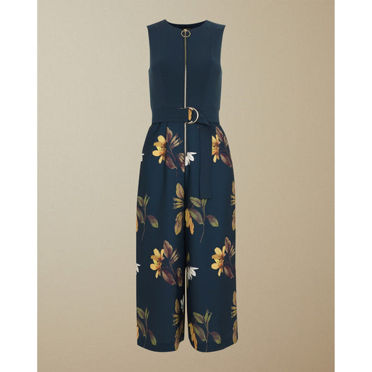 Women Birgiit-Savanna Zip Front Culotte Jumpsuit - Dark-Blue