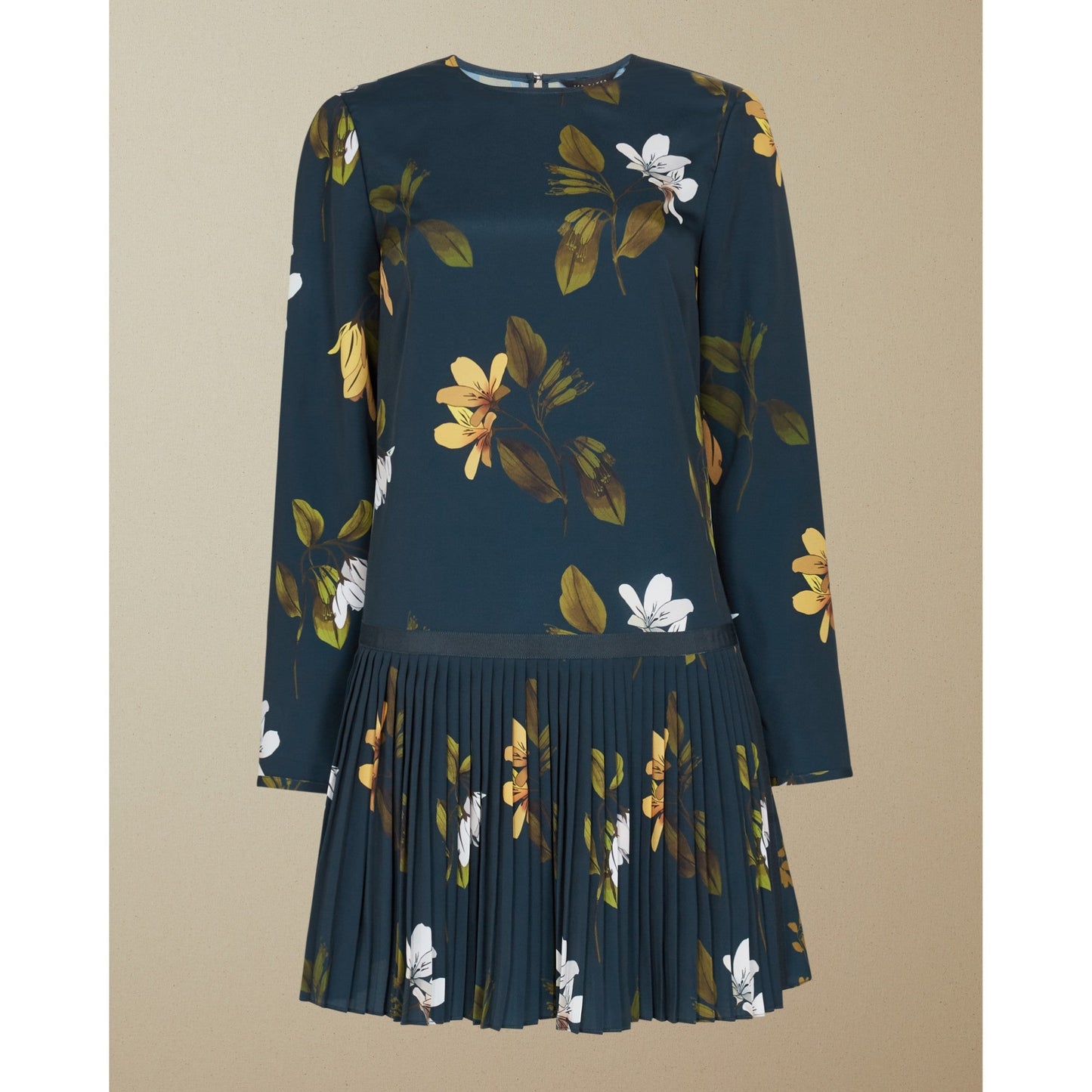 Women Danees-Savanna Printed Long Sleeve Mini Dress - Dark-Blue