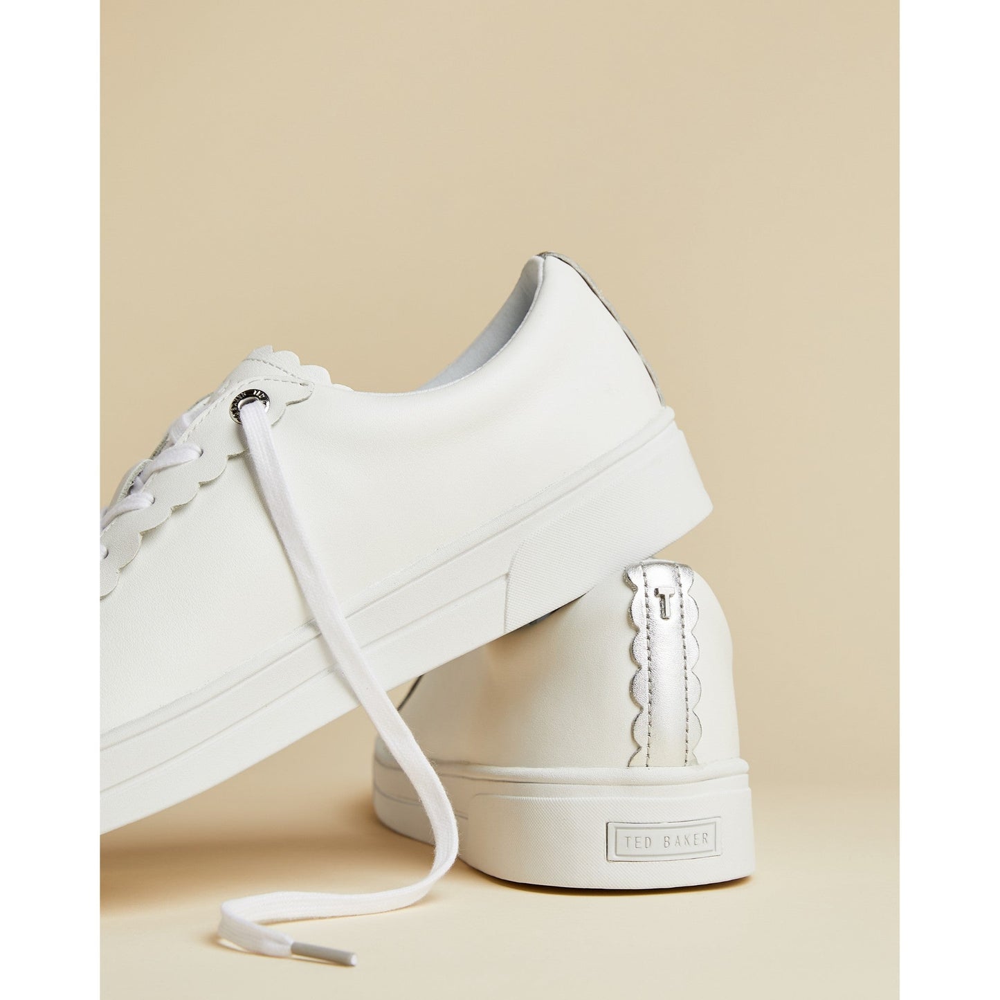 Women Tillys-Scalloped Edge Trainer - White