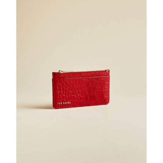 Women Avvvah-Exotic Effect Zipped Cc Holder - Red