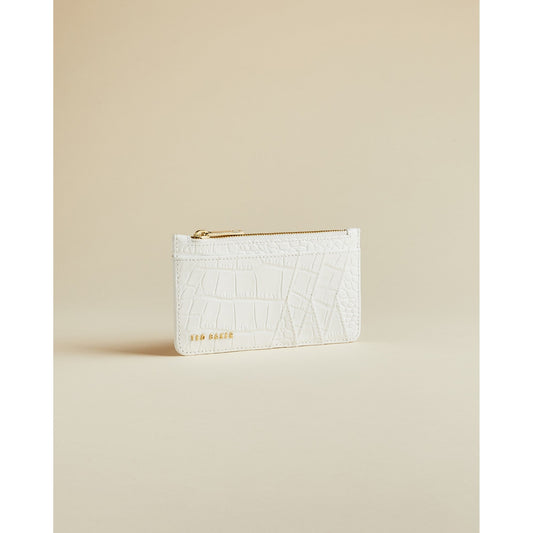 Women Avvvah-Exotic Effect Zipped Cc Holder - White