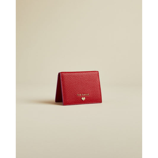 Women Areana-Heart Textured Oyster Card Holder - Red