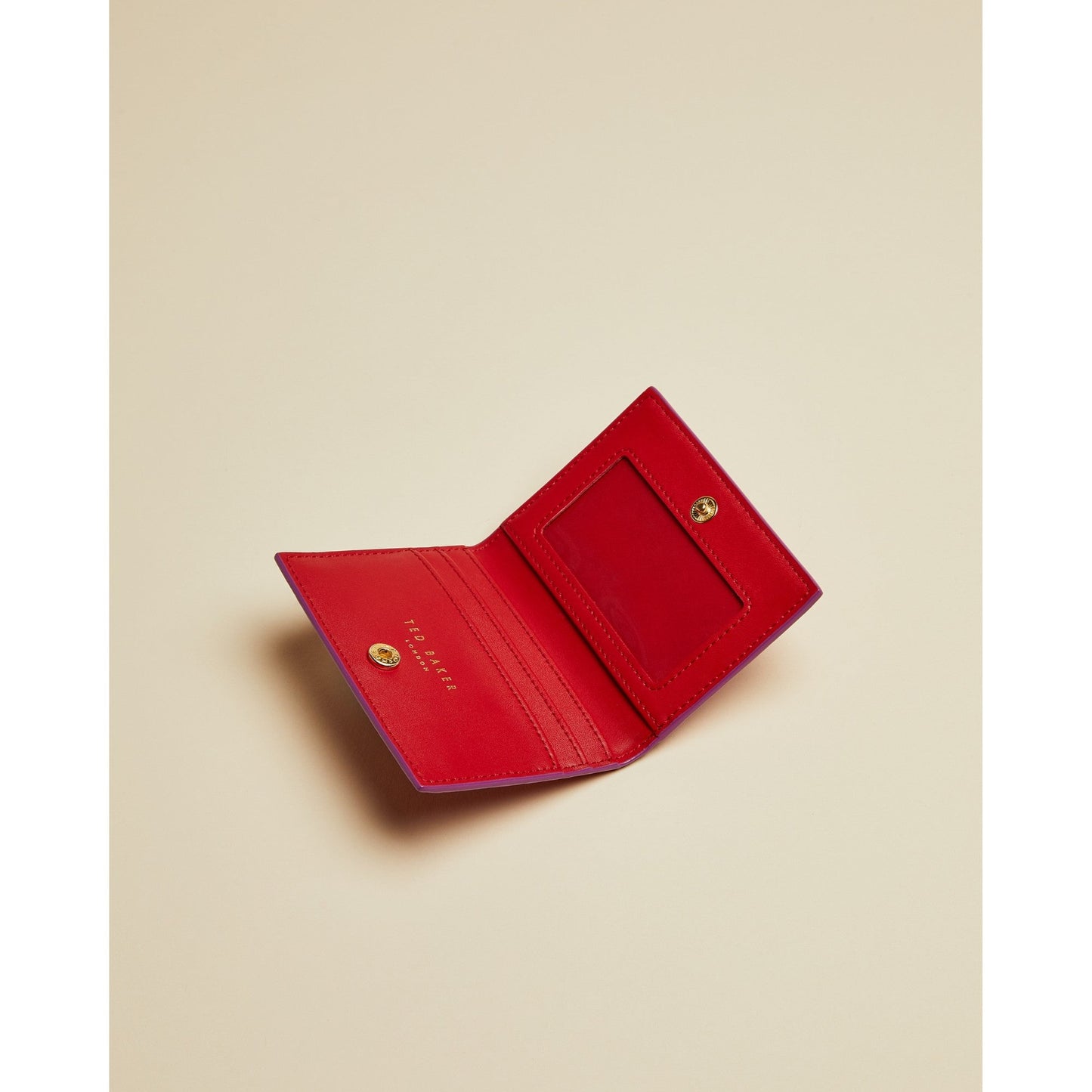 Women Areana-Heart Textured Oyster Card Holder - Red