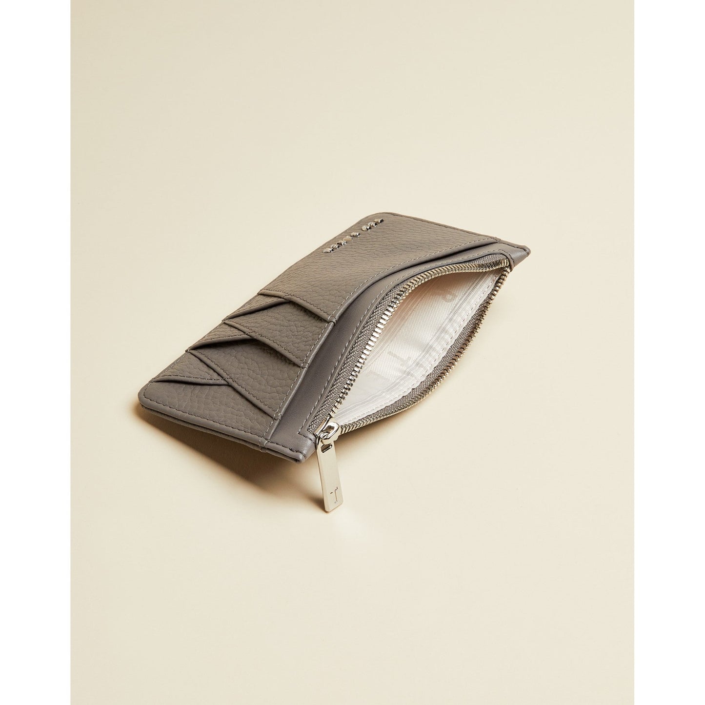 Women Allexaa-Diagonal Zipped Cc Holder - Dark-Grey