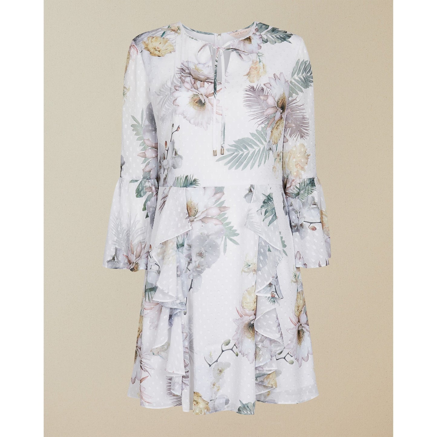 Women Vivvia-Woodland Burnout Mini Dress - Ivory
