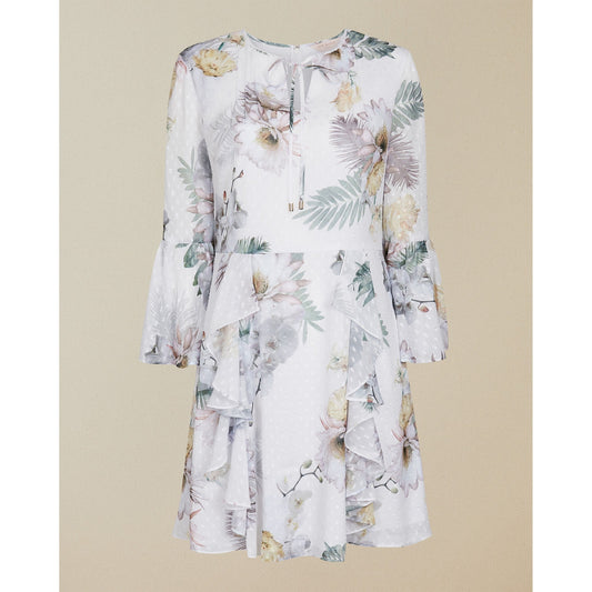 Women Vivvia-Woodland Burnout Mini Dress - Ivory
