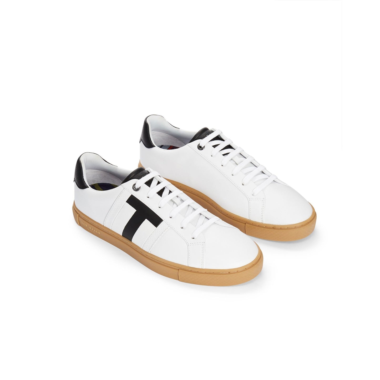 Men Tenpar-Branded Leather Trainer - White-Blk
