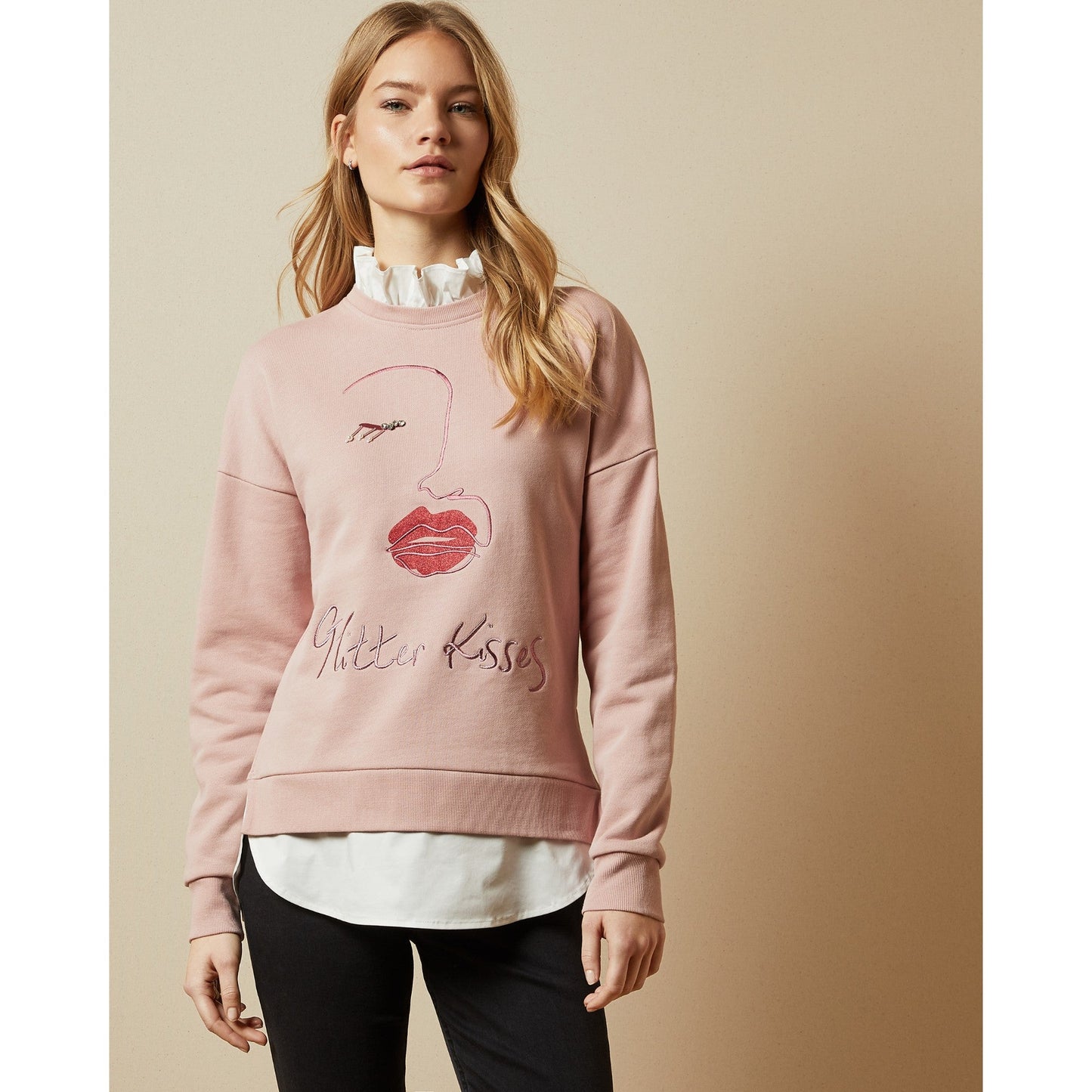 Women Aymei-Mockable Lashes Sweatshirt - Pink