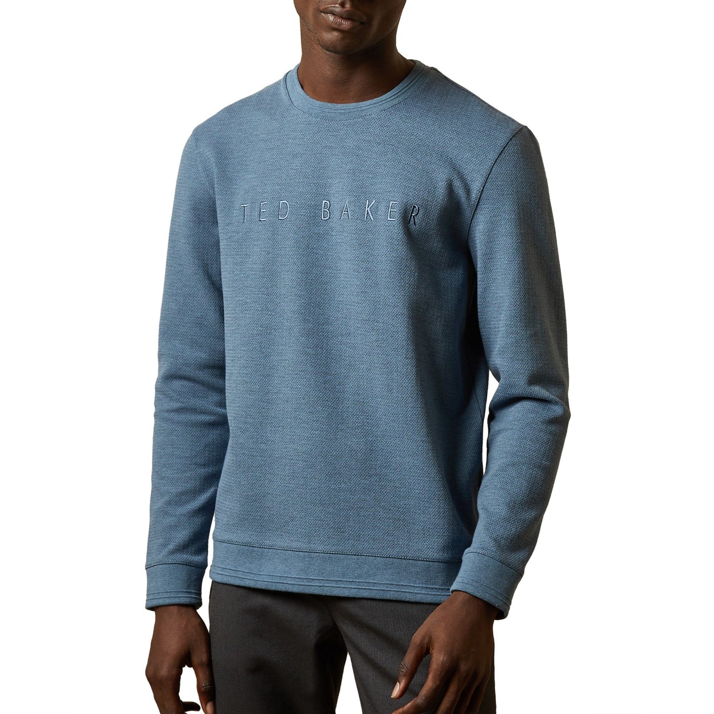 Men Porin-Ls Branded Sweatshirt - Mid-Blue