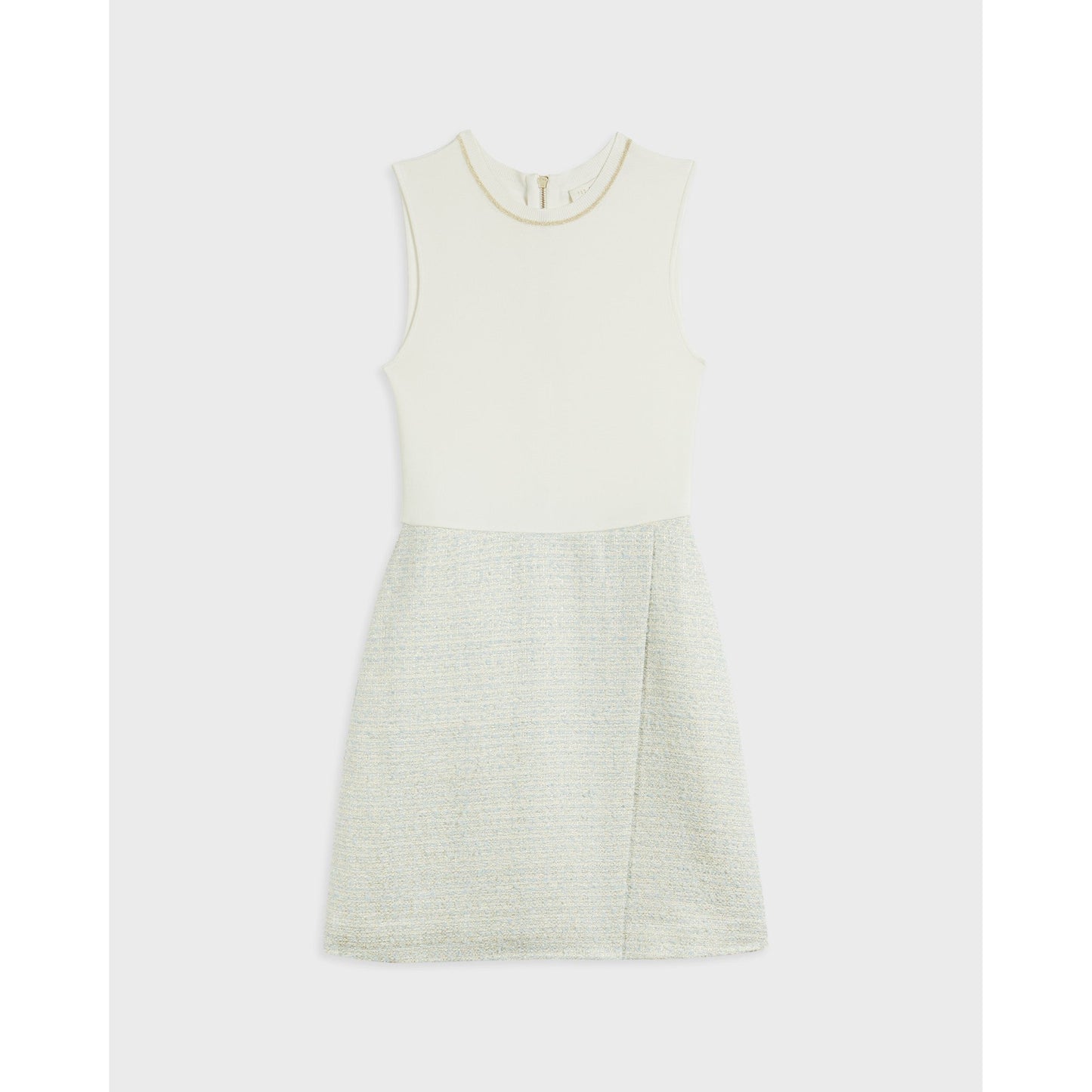 Women Blossd-Knit Bodice Dress - Light-Blue