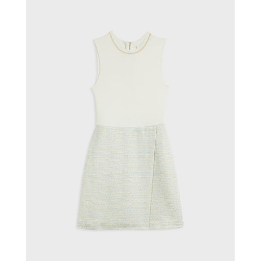 Women Blossd-Knit Bodice Dress - Light-Blue