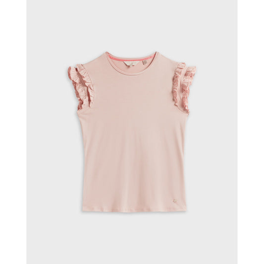 Women Liniea-Frill Sleeve T-Shirt - Pl-Pink