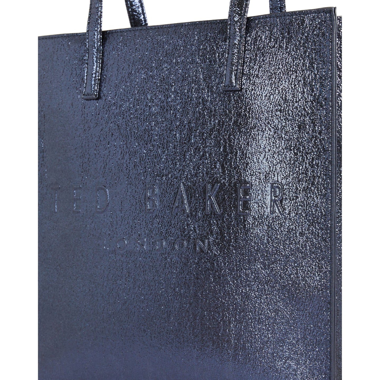 Women Abzcon-Crinkle Patent Embossed Large Icon - Dark-Blue