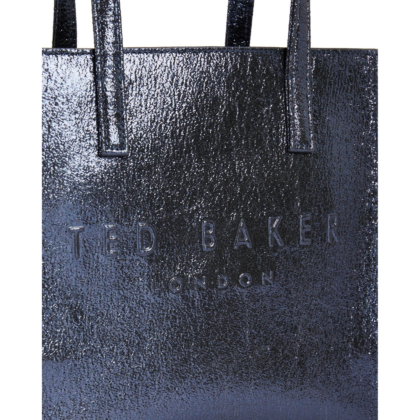 Women Alicon-Crinkle Patent Embossed Small Icon - Dark-Blue