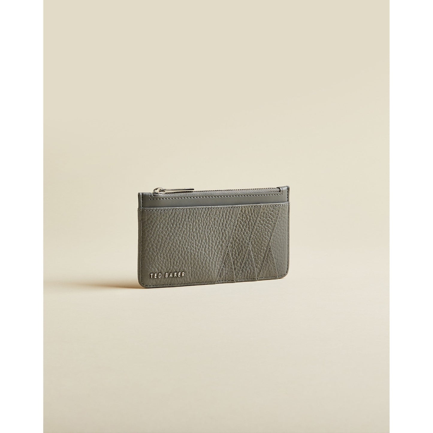 Women Gerii-Diagonal Zipped Cc Holder - Grey