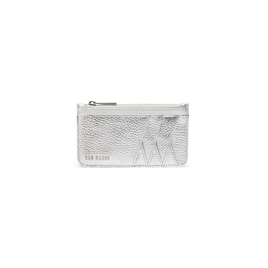 Women Gerii-Diagonal Zipped Cc Holder - Silver