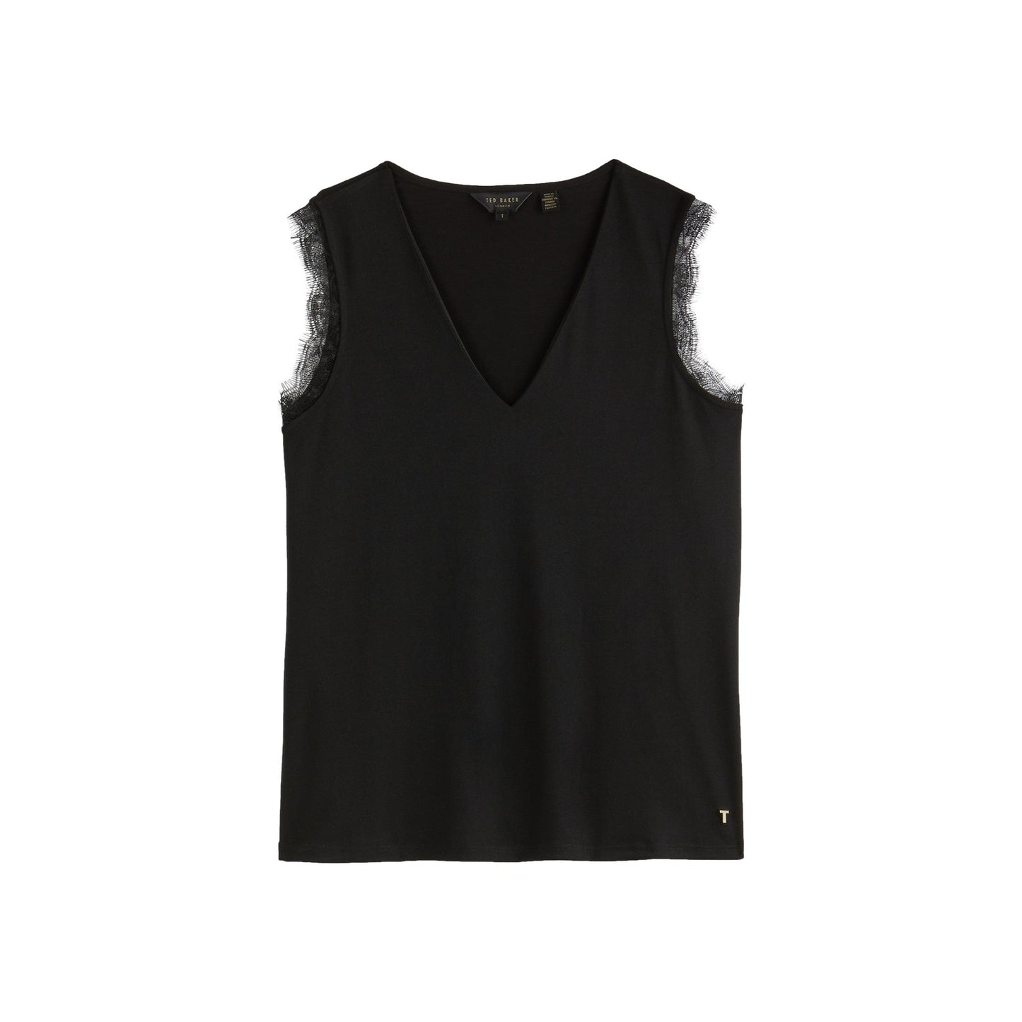Women Orleni-Lace Detail Top - Black