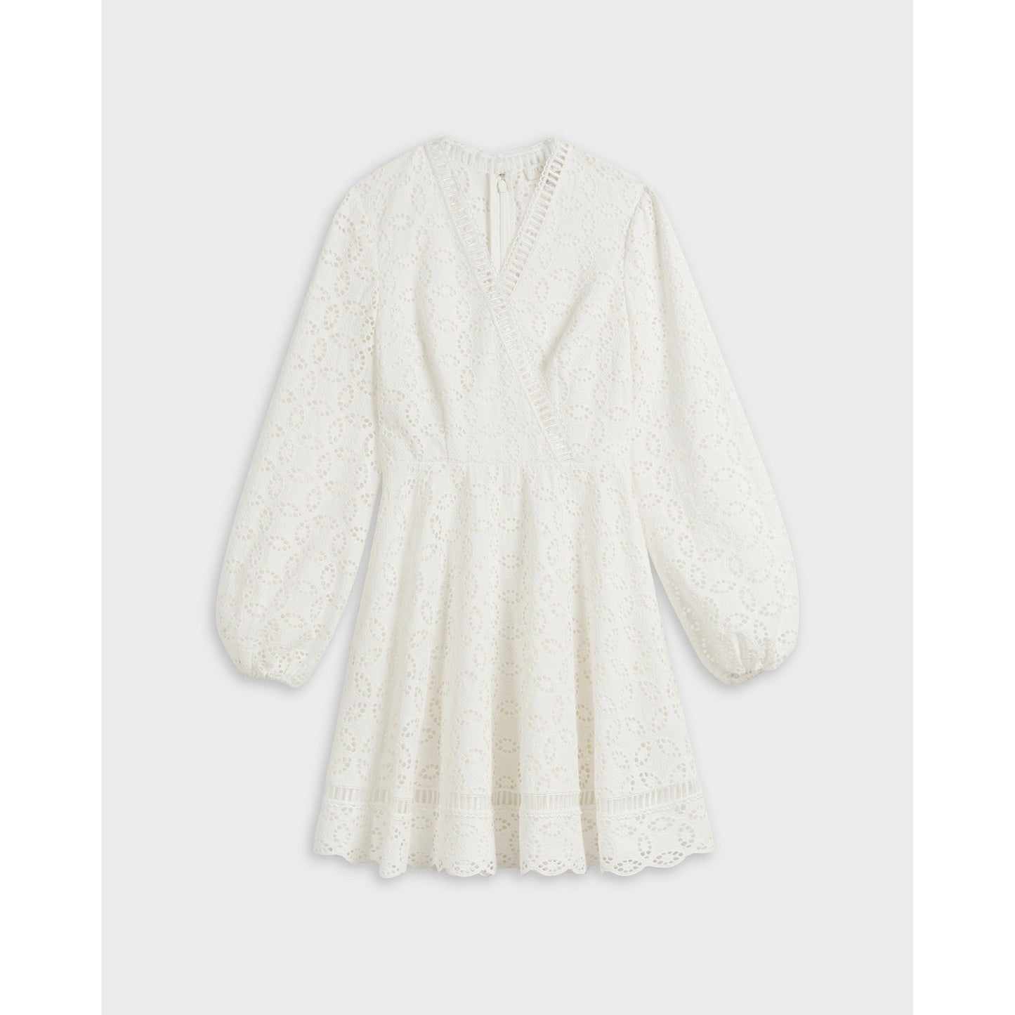 Women Liyaa-Broderie Long Sleeve Mini Dress - White