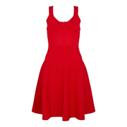 Women Fiionna-Stitch Detail Knitted Dress - Bright-Red