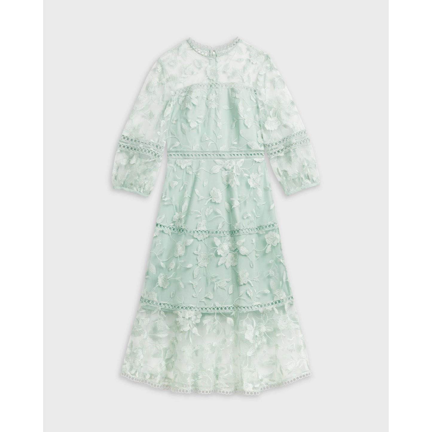 Women Tabii-Tiered Midi Dress With Tape Detailing - Mint