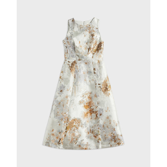 Women Maiyah-Vanilla Jacqurd Full Skirted Dress - White
