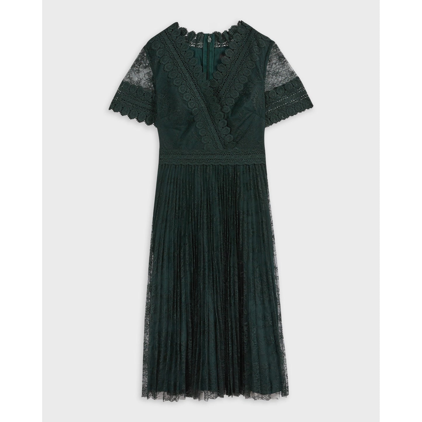 Women Sonyyia-Faux Wrap Lace Midi Dress - Dark-Green