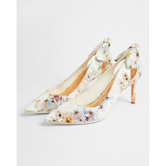 Women Elanie-Vanilla Mid Heel Court Shoe - White
