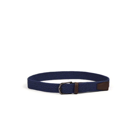 Men Haknee-Marled Elastic Belt - Navy
