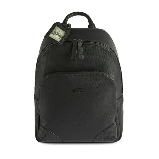 Men Riviera-Textured Pu Rucksack - Black