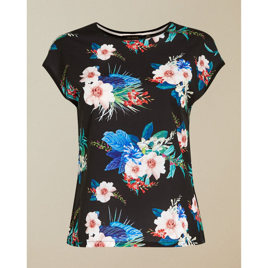 Women Sammer-Jamboree Woven Front T Shirt - Black