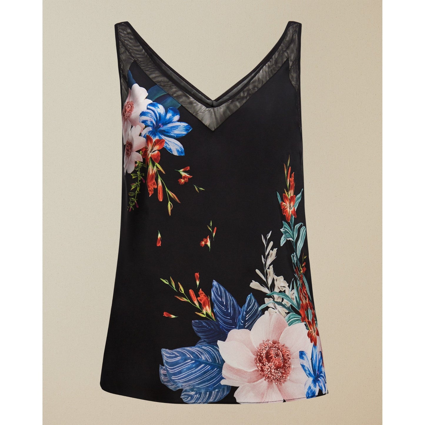 Women Moiran-Jamboree Mesh Detail Cami - Black