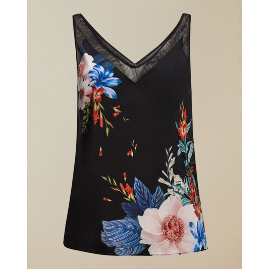 Women Moiran-Jamboree Mesh Detail Cami - Black