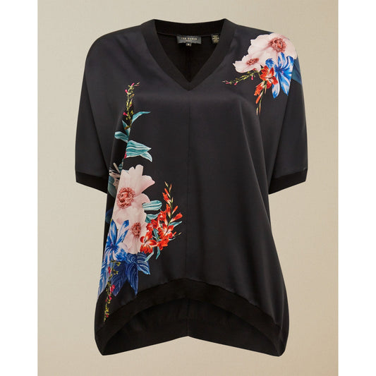 Women Sophiey-Jamboree Printed Woven Front Knit - Black