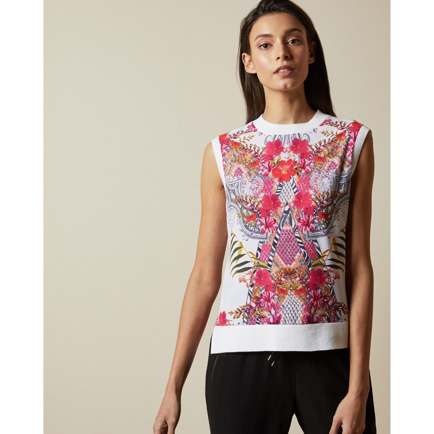 Women Tamarie-Samba Woven Front Sleeveless Knitted Top - Ivory
