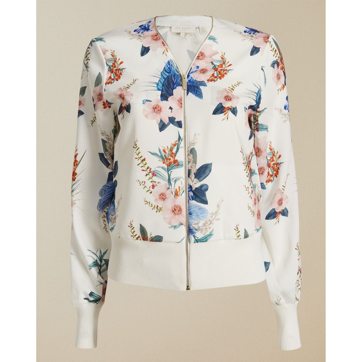 Women Jesiiey-Jamboree Printed Woven Front Bomber - Ivory