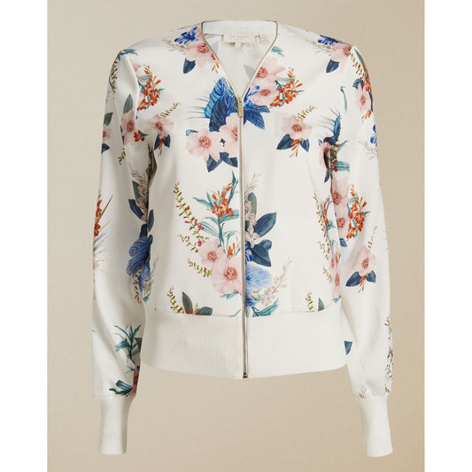 Women Jesiiey-Jamboree Printed Woven Front Bomber - Ivory