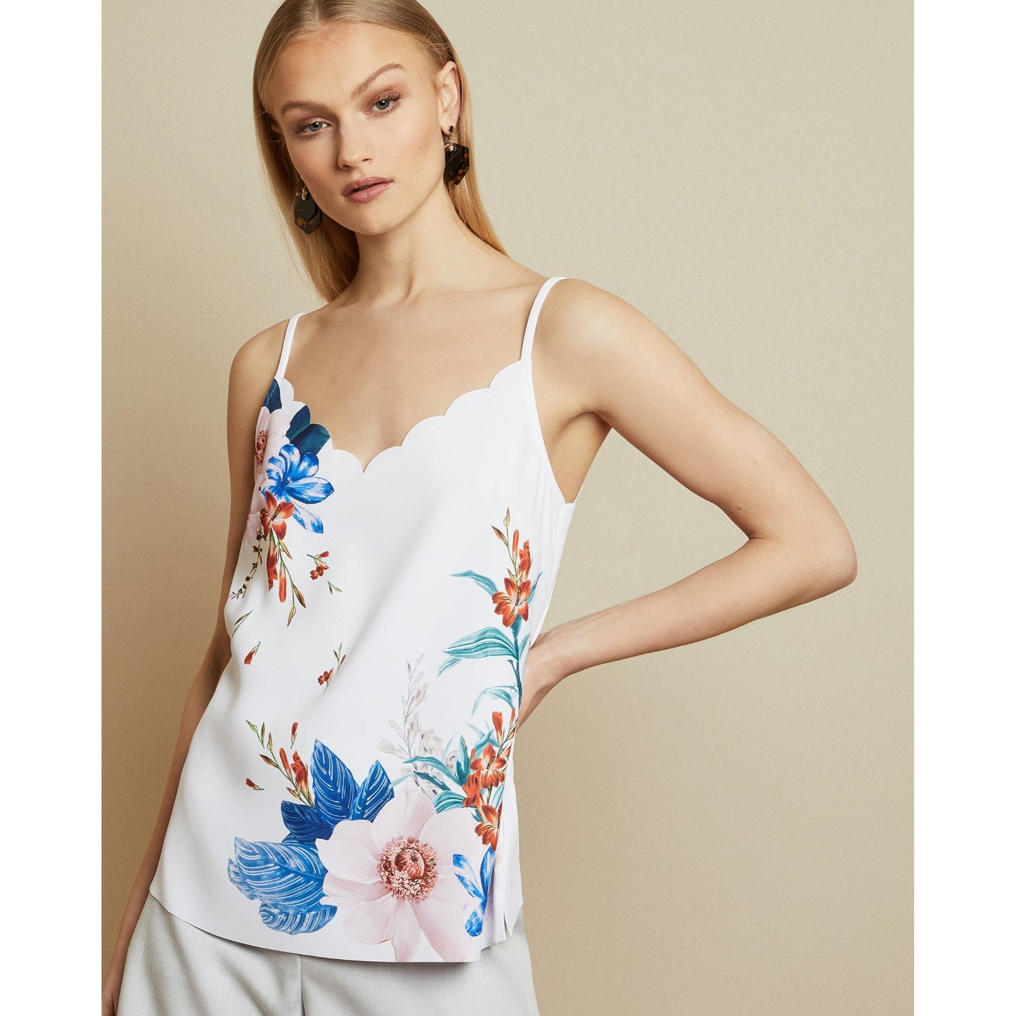 Women Ratana-Jamboree Scalloped Cami - Ivory